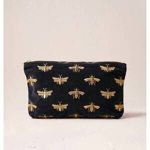 NEW ELIZABETH SCARLETT women's honey bee everyday pouch in charcoal